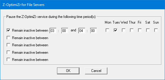 Z-OptimiZr for File Servers - Pausing the service