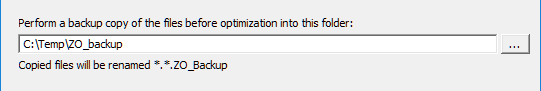 Backup files before optimization or conversion