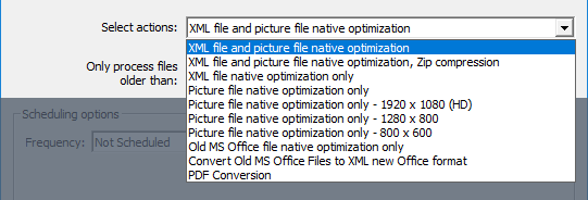Optimization actions to apply