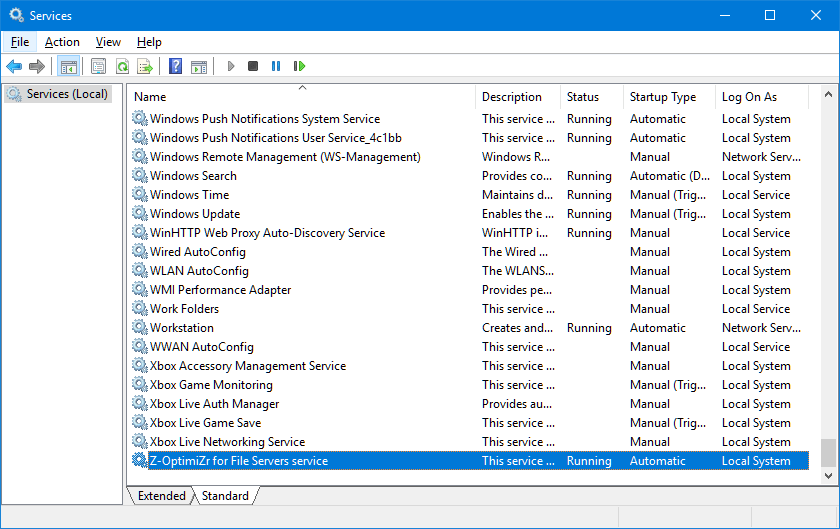 The Z-OptimiZr for File Servers Optimization Engine Service